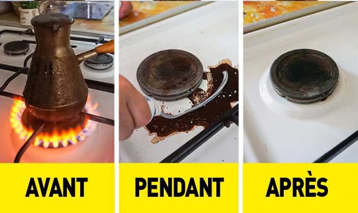 astuce pour enlever une tache de brulé sur une cuisinière